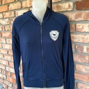 Pink dark blue xsmall graphic’s Let’s Get Lost on back, hoodie jacket